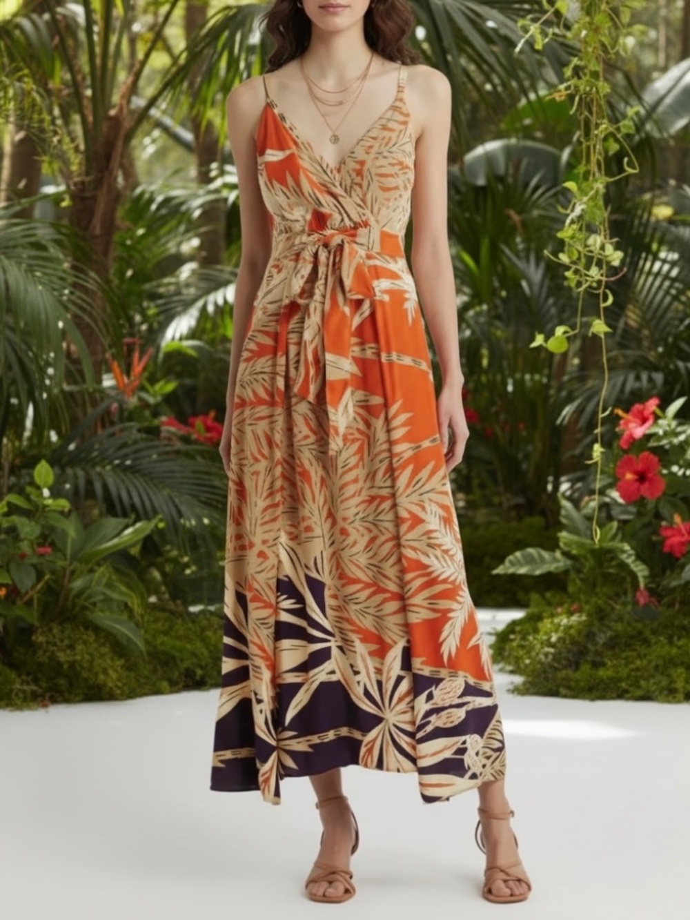 Halogen Tropical Dress Size Medium
